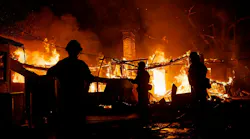 Firefighters battled the Eaton fire on Jan. 8, 2025.