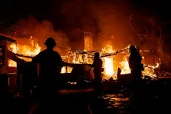 Firefighters battled the Eaton fire on Jan. 8, 2025.