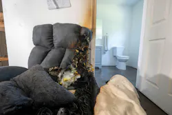 Damage to a room was controlled by a sprinkler during a recent demonstration in Massachusetts.
