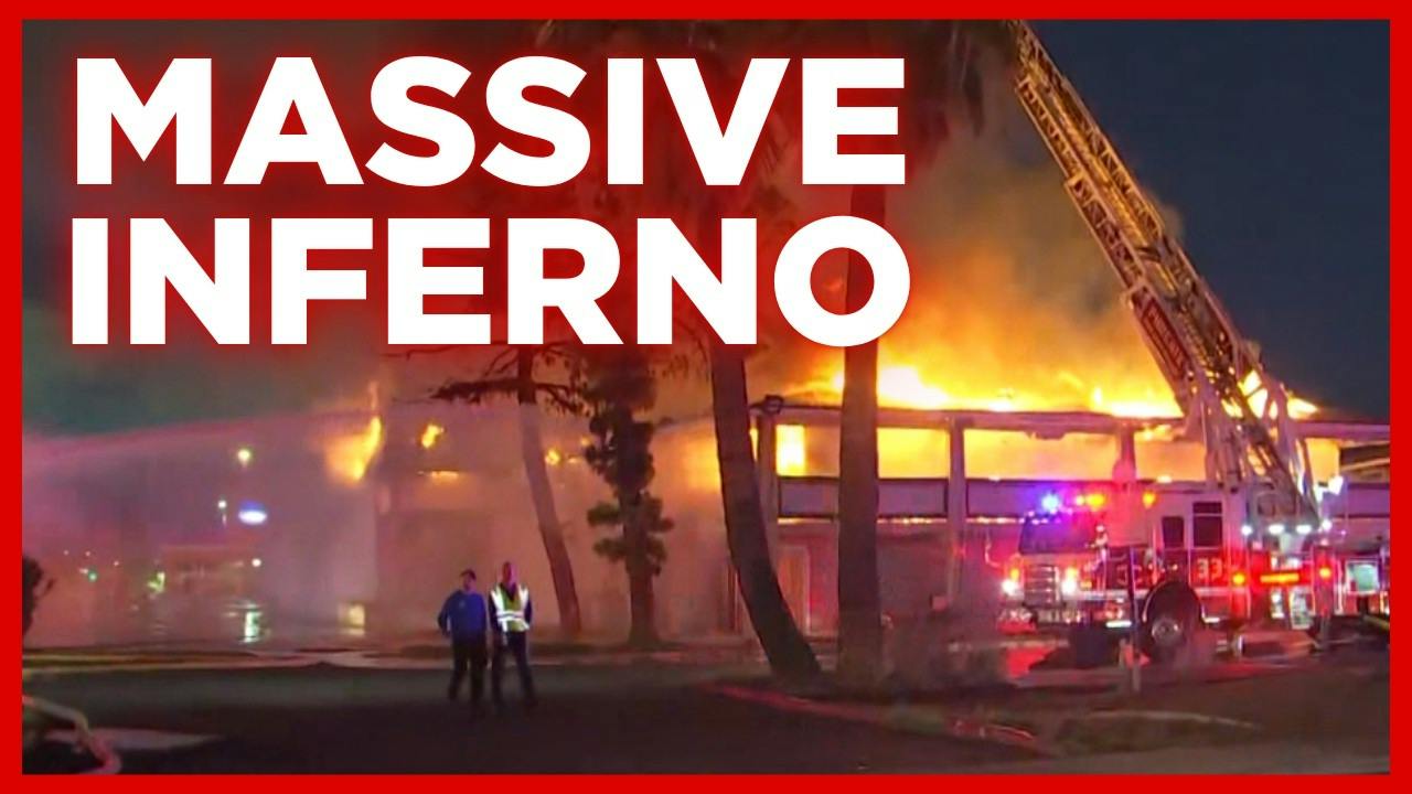 Phoenix Firefighters Battle Vacant Hotel Blaze