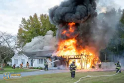 The five cats inside the house were found OK by firefighters.