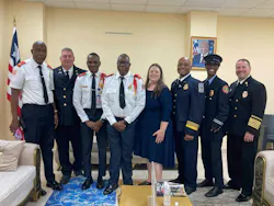 Africa Fire Mission, Metro Chiefs and the Liberia National Fire Service conducted fire safety drills and training at Missions of Hope International's school in Liberia.