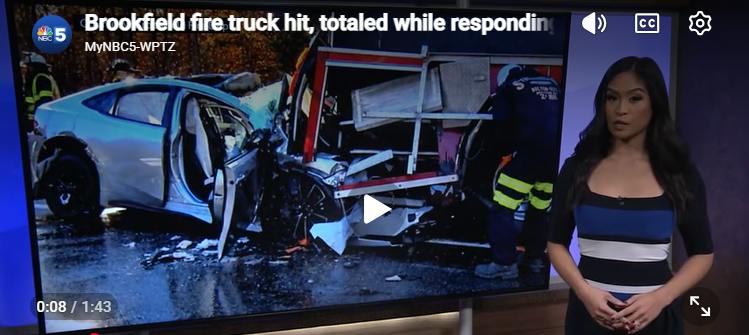 Brookfield, VT, Rig Totaled after Being Hit on Interstate